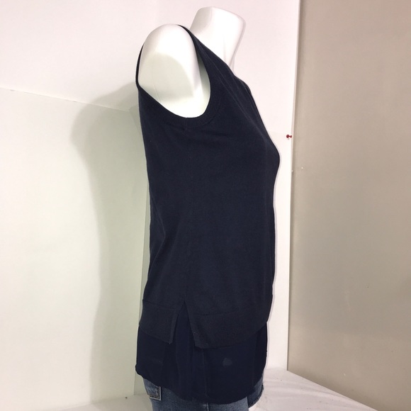 Banana Republic Navy Georgette Silk Sleeveless Top - Picture 4 of 10